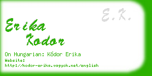 erika kodor business card